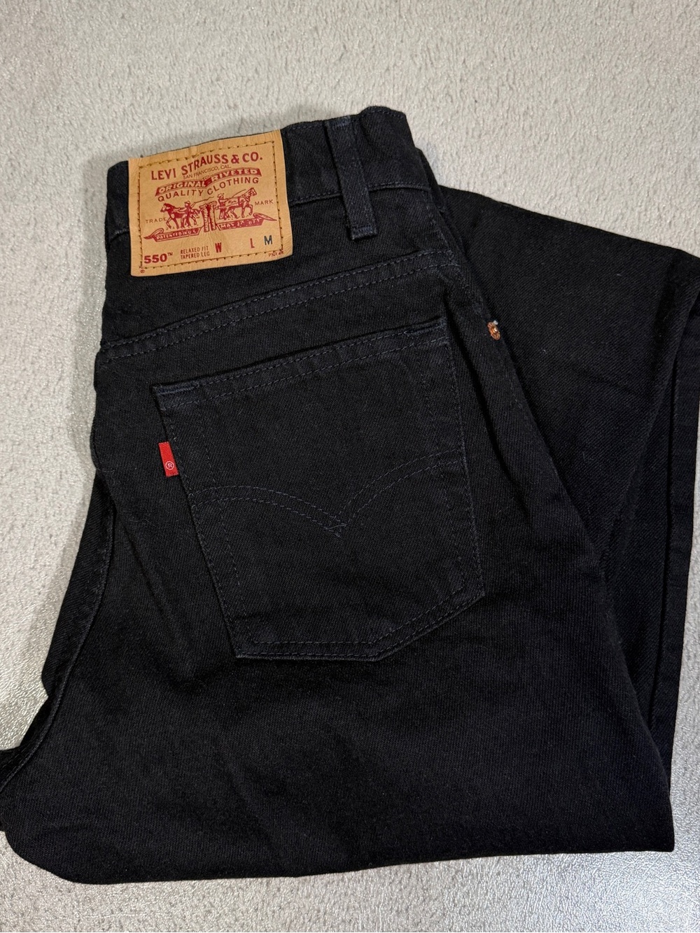 Vintage Levis 550 Jeans Womens 7 Black USA 90s Relaxed Tapered Fit Leg 26/32
